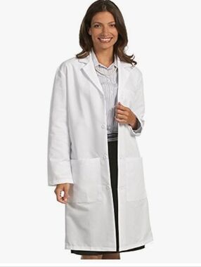 NWT Unisex Fashion Seal Healthcare White Lab Coat Follett Sz. Small